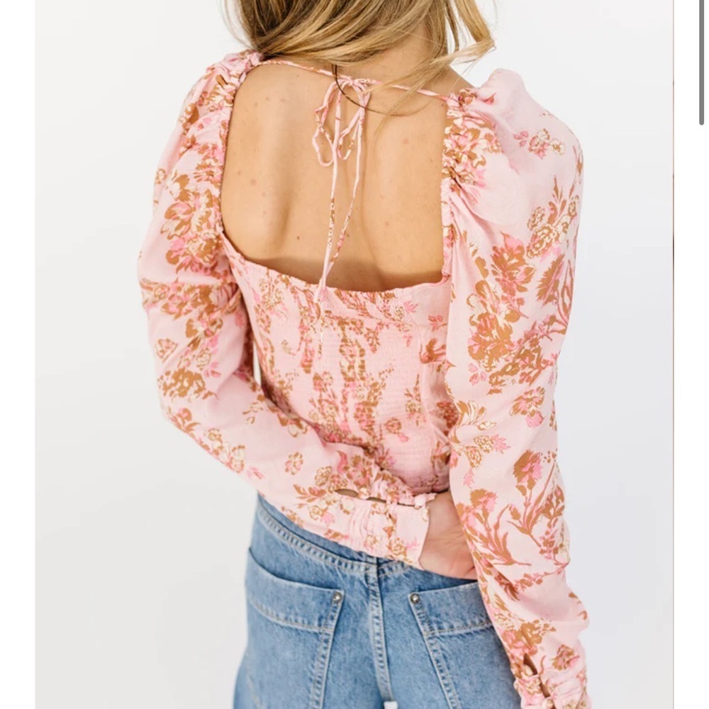 SOLD - Free People Pink Floral Blouse - Picture 3 of 7